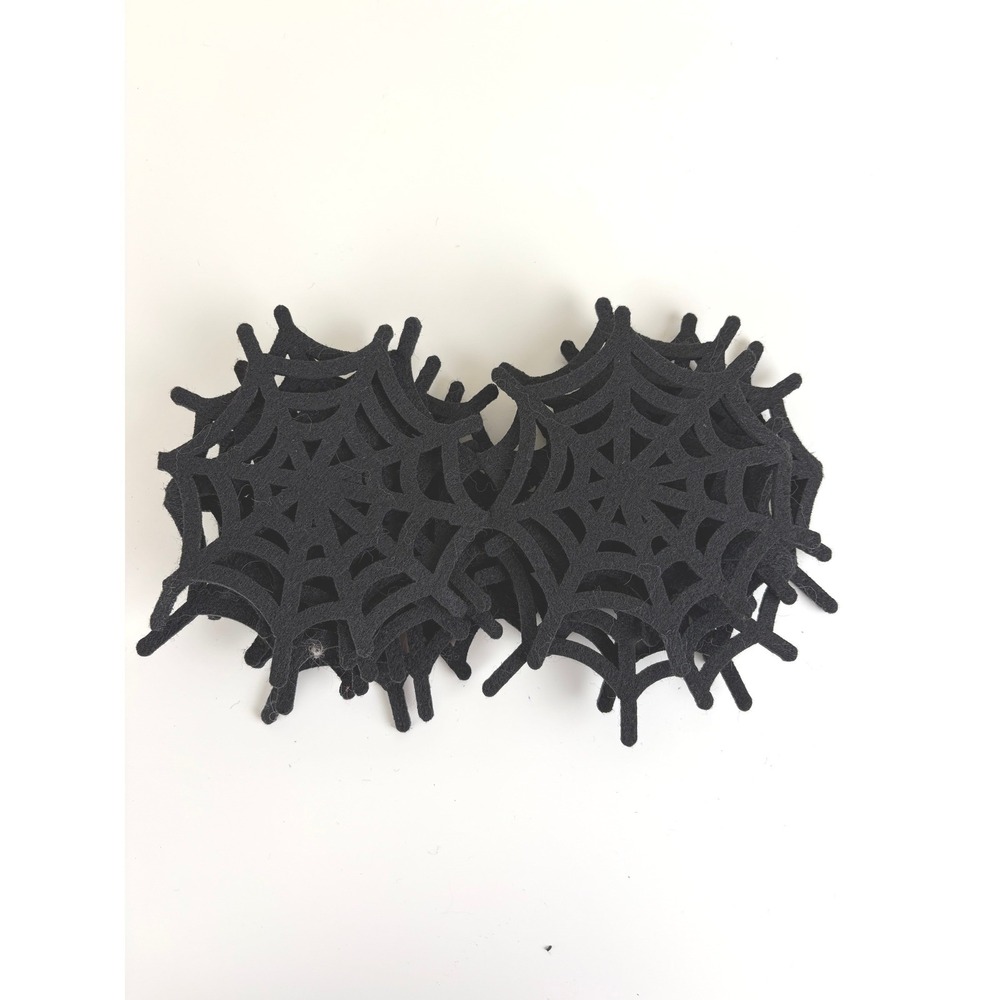 Crate & Barrel Halloween Felt Spider Web Garland Black 60" Folding Decor - Picture 3 of 3